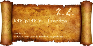 Káplár Lizandra névjegykártya